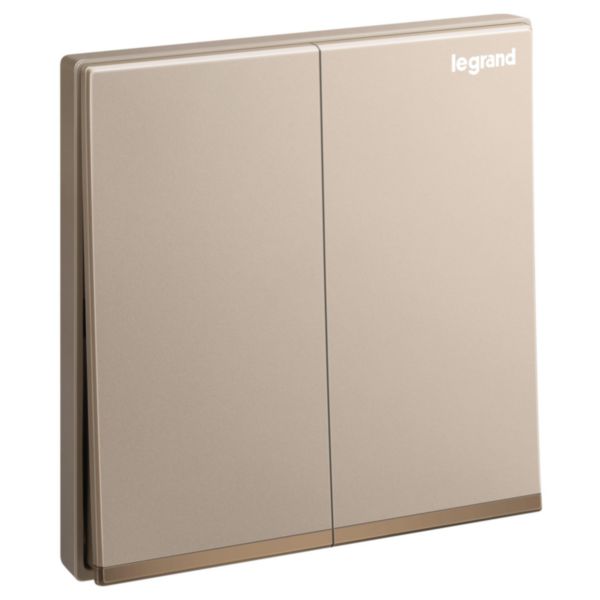 Galion - 2 gangs 1 way switch 16AX - Rose Gold