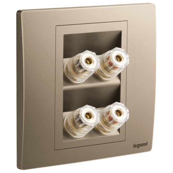 Mallia Senses - 2 gang single loudspeaker socket outlet - Dark Bronze