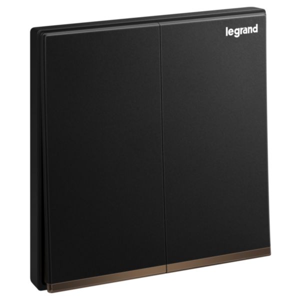 Galion - 2 gangs 2 way switch 16AX - Matt Black
