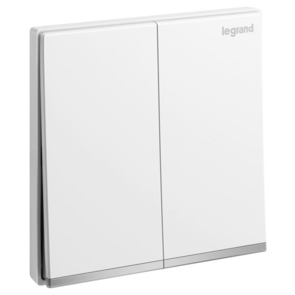 Galion - 2 gangs 2 way switch 16AX - White