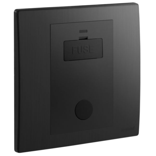 Mallia Senses - 1 gang unswitched fused connection unit with cord outlet - 13A - Brushed Black