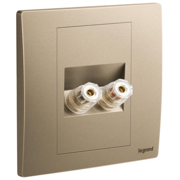 Mallia Senses - 1 gang single loudspeaker socket outlet - Dark Bronze