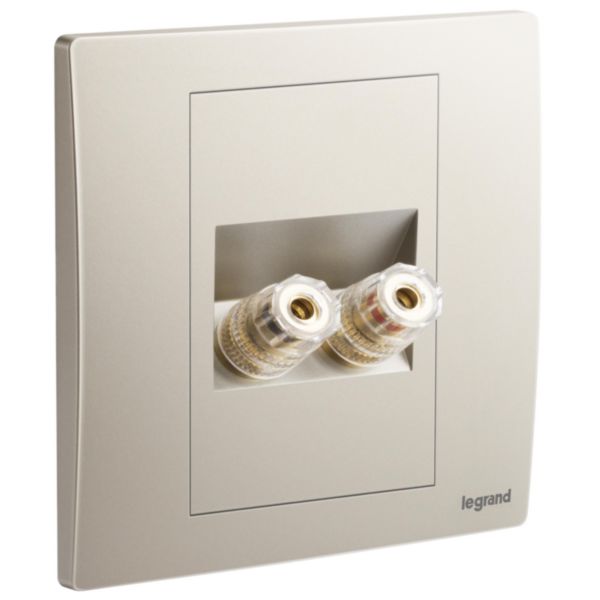 Mallia Senses - 1 gang single loudspeaker socket outlet - Champagne